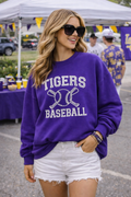 Tigers Baseball Crewneck Sweatshirt (Purple)