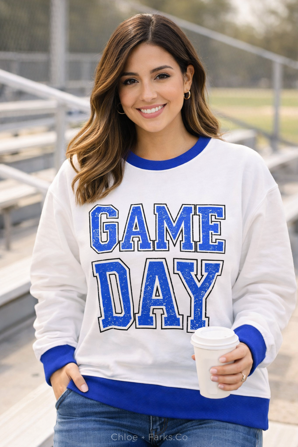 Game Day Graphic Varsity Baggy Graphic Sweatshirt