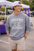 Tigers Baseball Crewneck Sweatshirt (Gray)