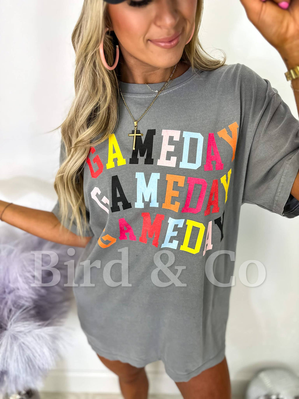 Multicolor Game Day Gray Graphic Tee