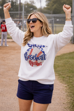 Baseball Mama Rhinestone-look Sweatshirt