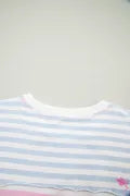 Casual Stripe Oversize Dolman Sleeve Patchwork T Shirt