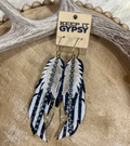 Black & Gold Feather Earrings