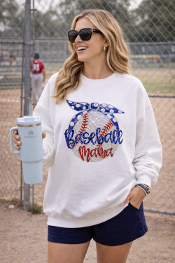 Baseball Mama Rhinestone-look Sweatshirt