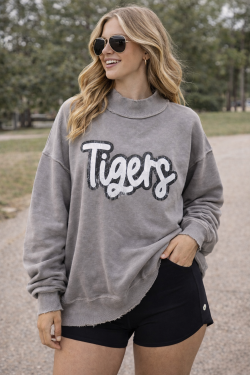 Vintage Tigers Mock Neck Sweatshirt