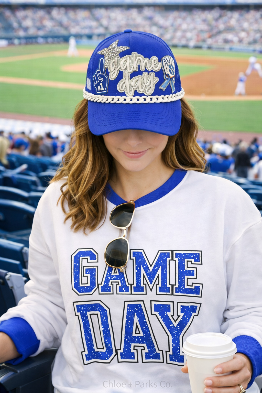Game Day Graphic Varsity Baggy Graphic Sweatshirt