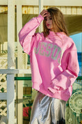 'Jesus' Embroidered Camouflage Sweatshirt (Pink)