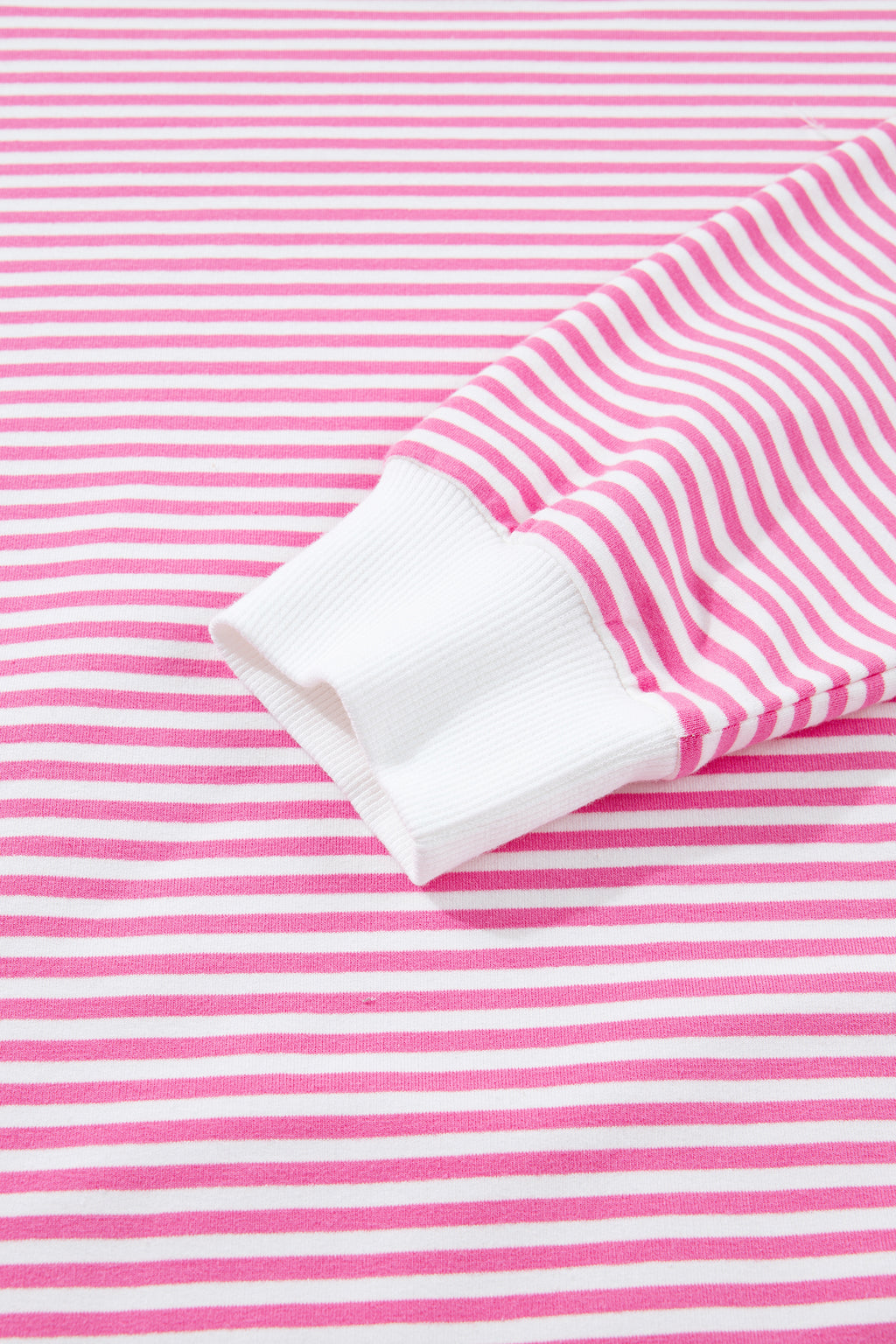 Pink Stripe Oversize Mock Neck Sweatshirt and Shorts SET