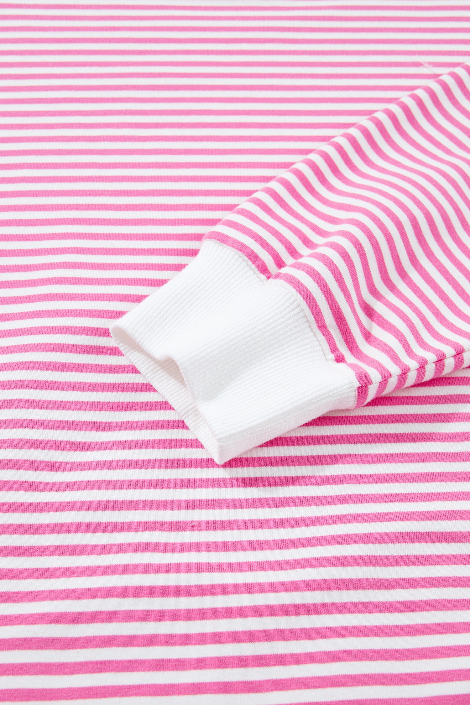 Pink Stripe Oversize Mock Neck Sweatshirt and Shorts SET