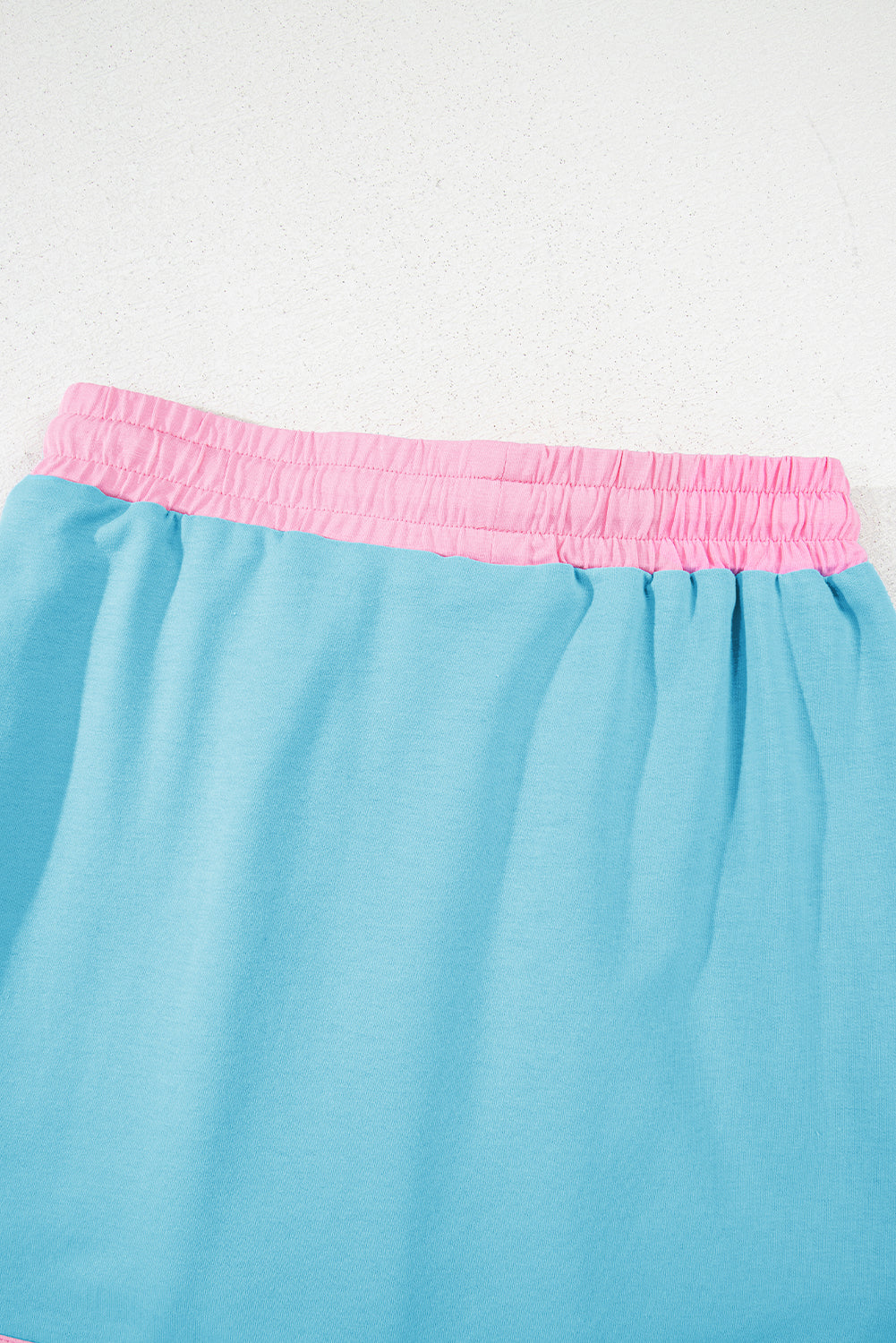 Turquoise Colorblock Edge Drop Shoulder T Shirt and Skort 2Pcs SET