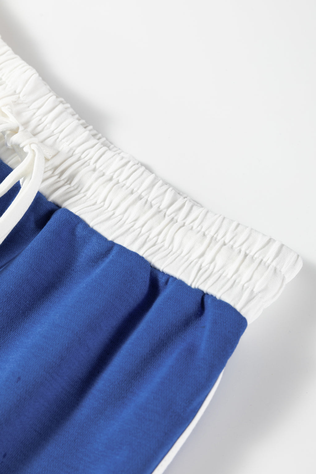 Blue Varsity Stripe Detail Drop Shoulder Pullover Mini Skort Set