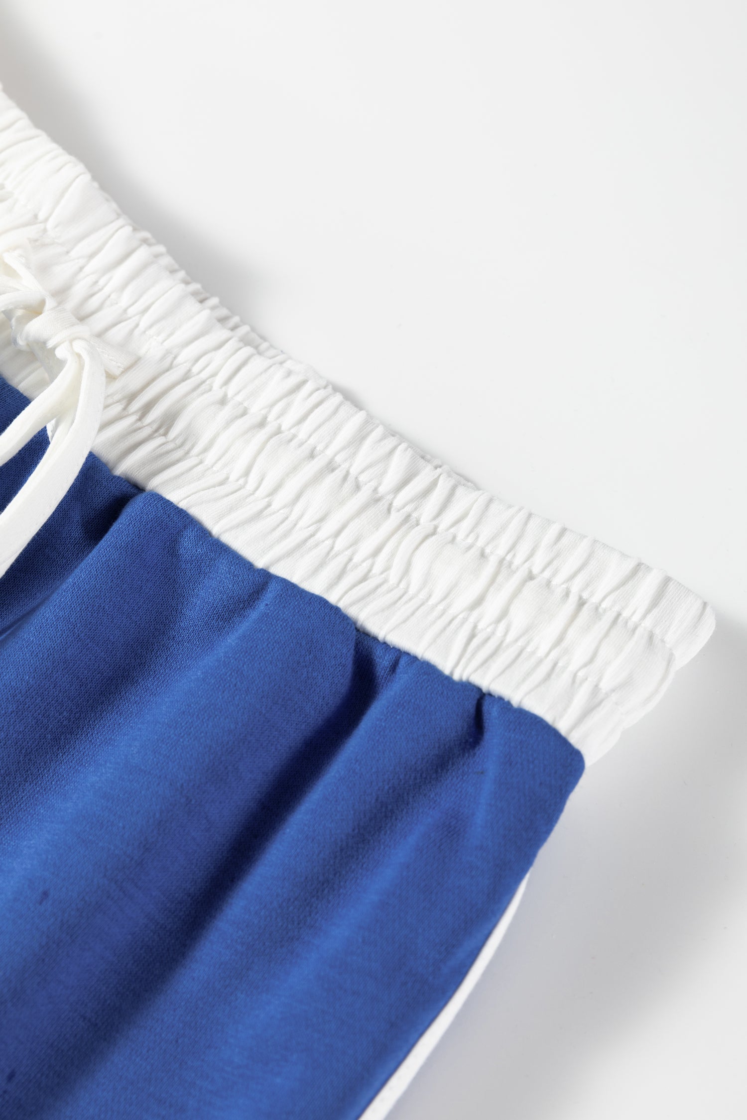 Blue Varsity Stripe Detail Drop Shoulder Pullover Mini Skort Set