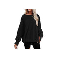 Black Round Neck Long Sleeve Loose Sweatshirt