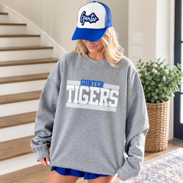 Gunter Rhinestone Trucker Hat – Royal Blue & White