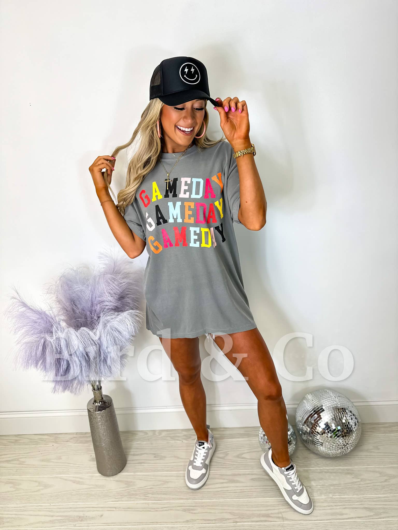 Multicolor Game Day Gray Graphic Tee