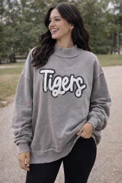 Vintage Tigers Mock Neck Sweatshirt
