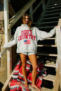 2-in-1 "God's Country/American Dream" Reversible Mock-neck Sweatshirt