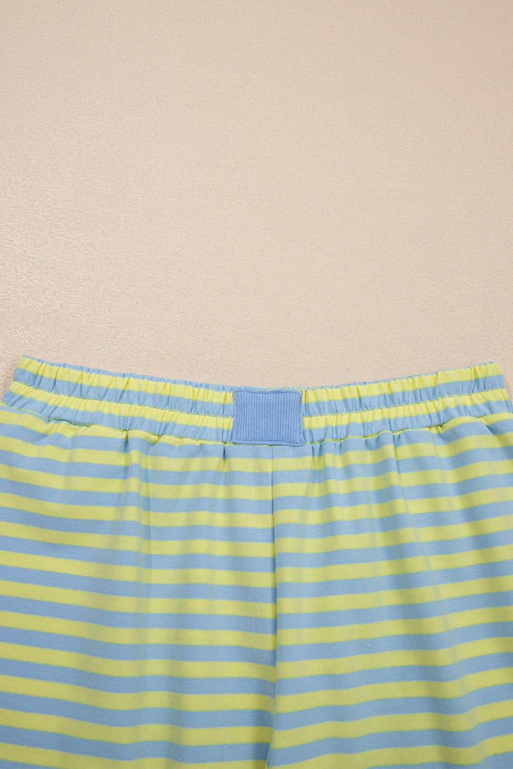 SET!!! Stripe Pullover Elastic Waist Shorts Set